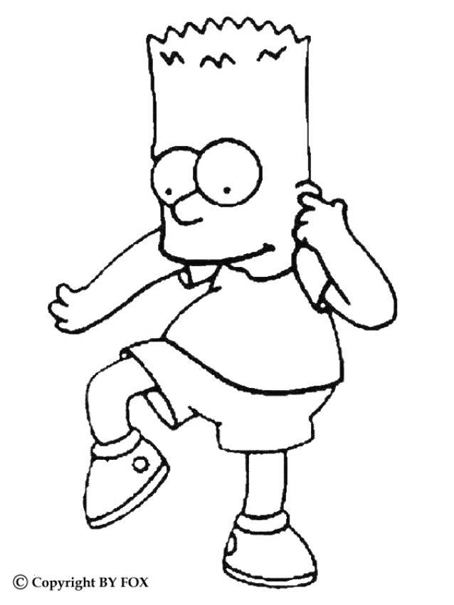 BART coloring pages - Bart doing silly stuff