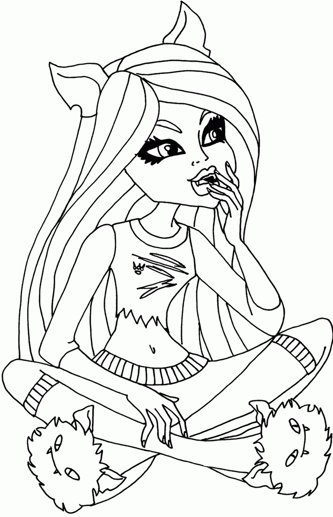 Monster High Is Sitting Coloring Pages - Monster High Cartoon