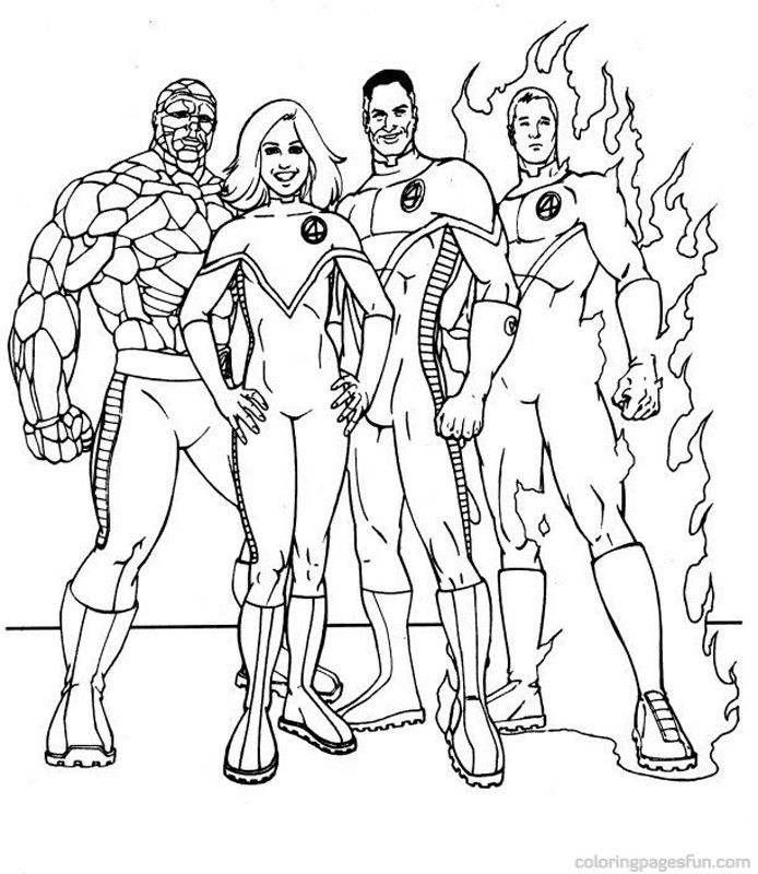 Fantastic Four Coloring Page | Free Printable Coloring Pages