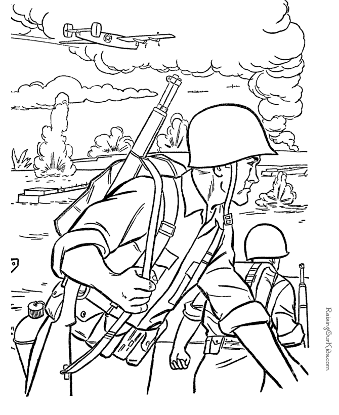 Printable soldier coloring Page