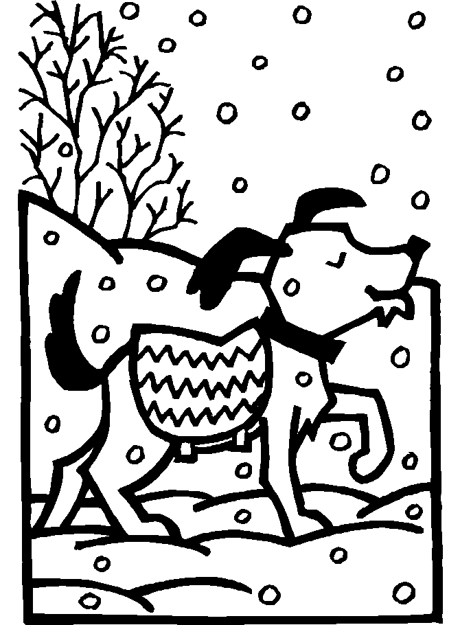 Dog1 Winter Coloring Pages  Coloring Book