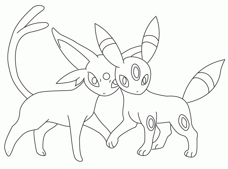 Pokemon Coloring Pages Espeon And Umbreon Images  Pictures 