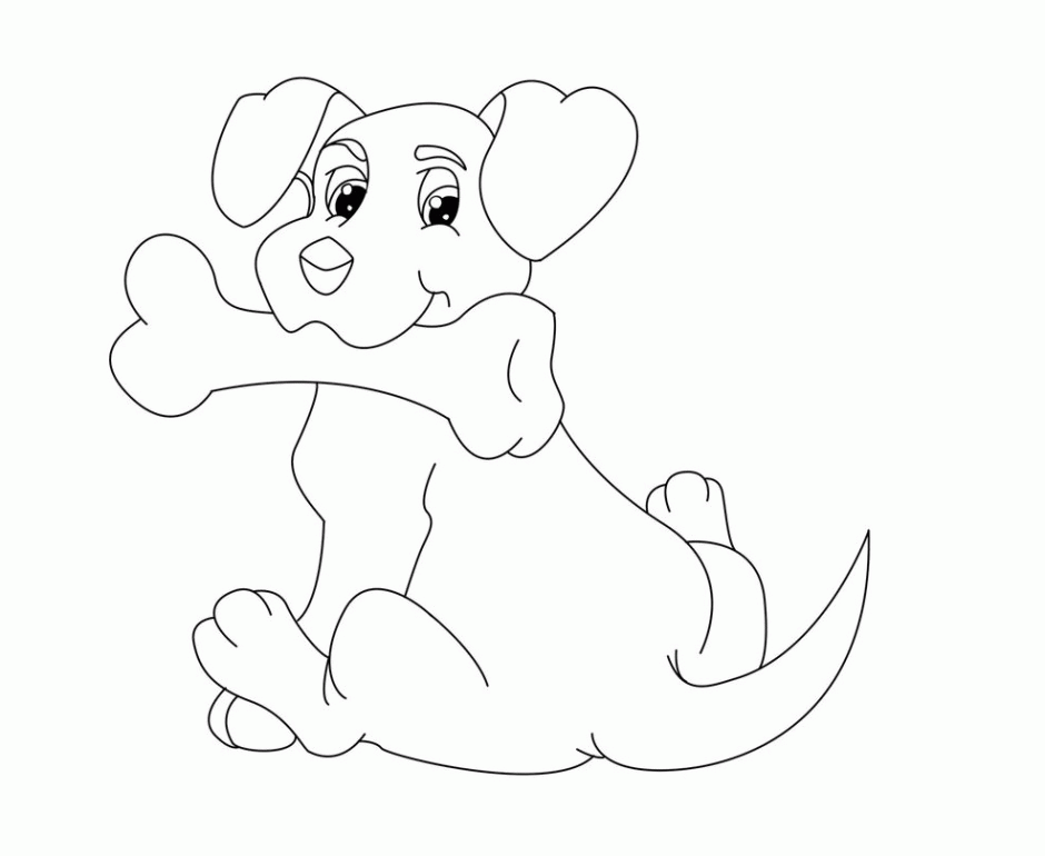 Fat Dog With Bone Coloring Pages Free Printable Coloring Guru