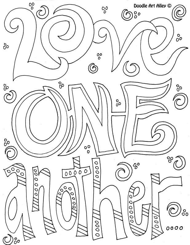 Coloring Page - Love one another. | Coloring Pages~Words