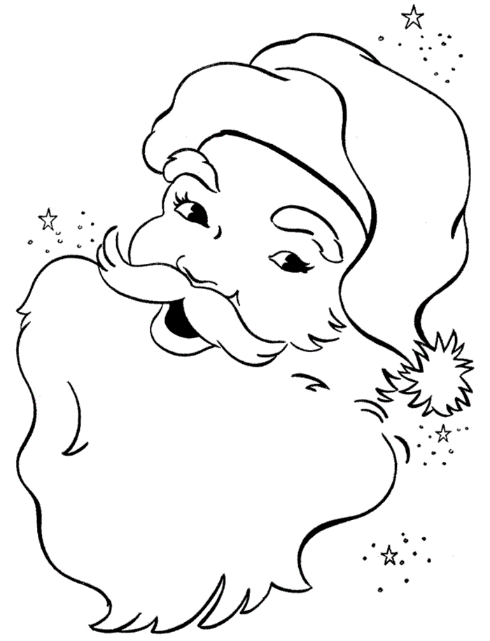 coloring page of happy santa claus for kids 
