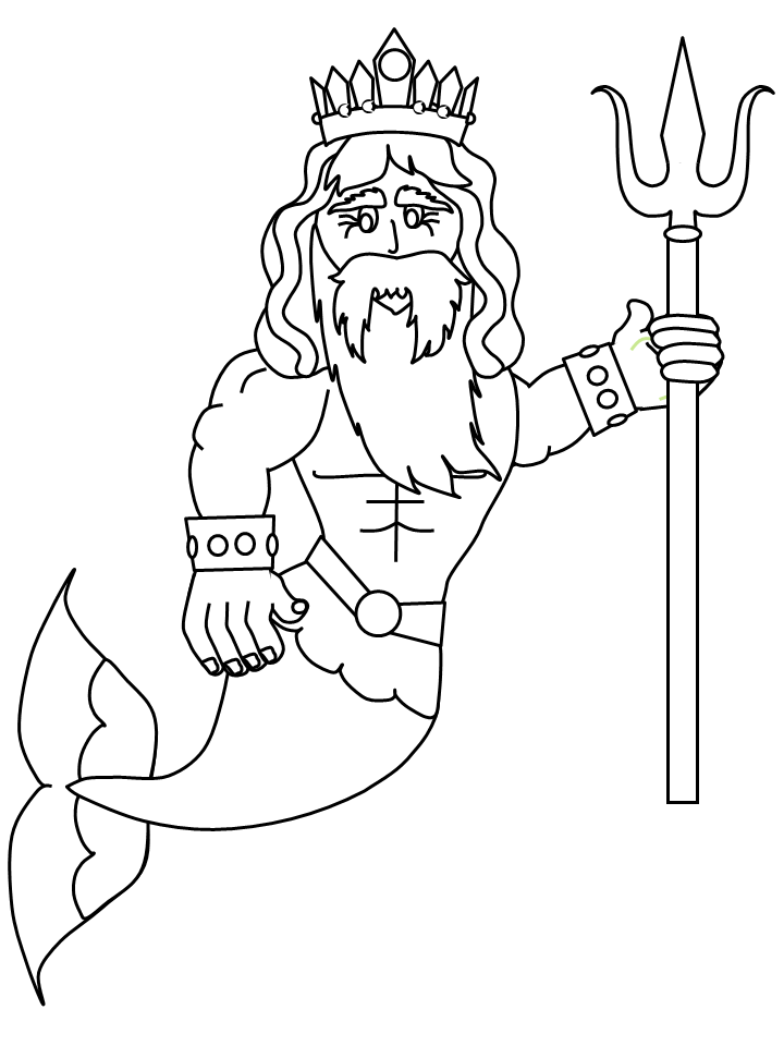 mermaid and merman Colouring Pages