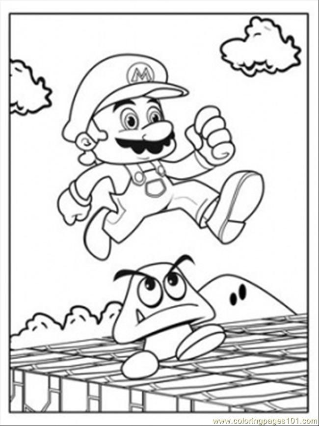 Coloring Pages Mario Is Running | free printable
