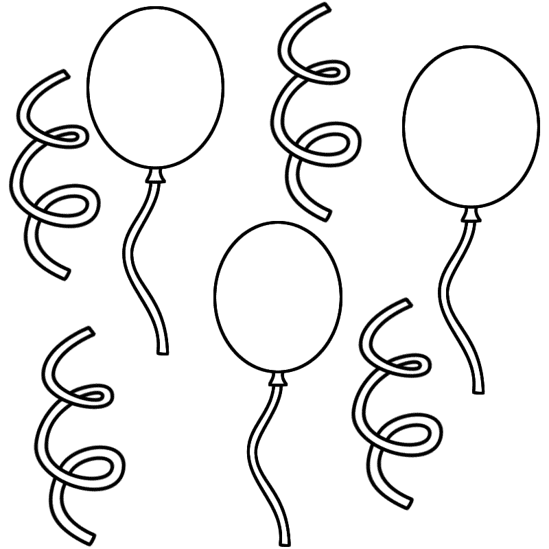 Printable coloring page of balloons Mike Folkerth 