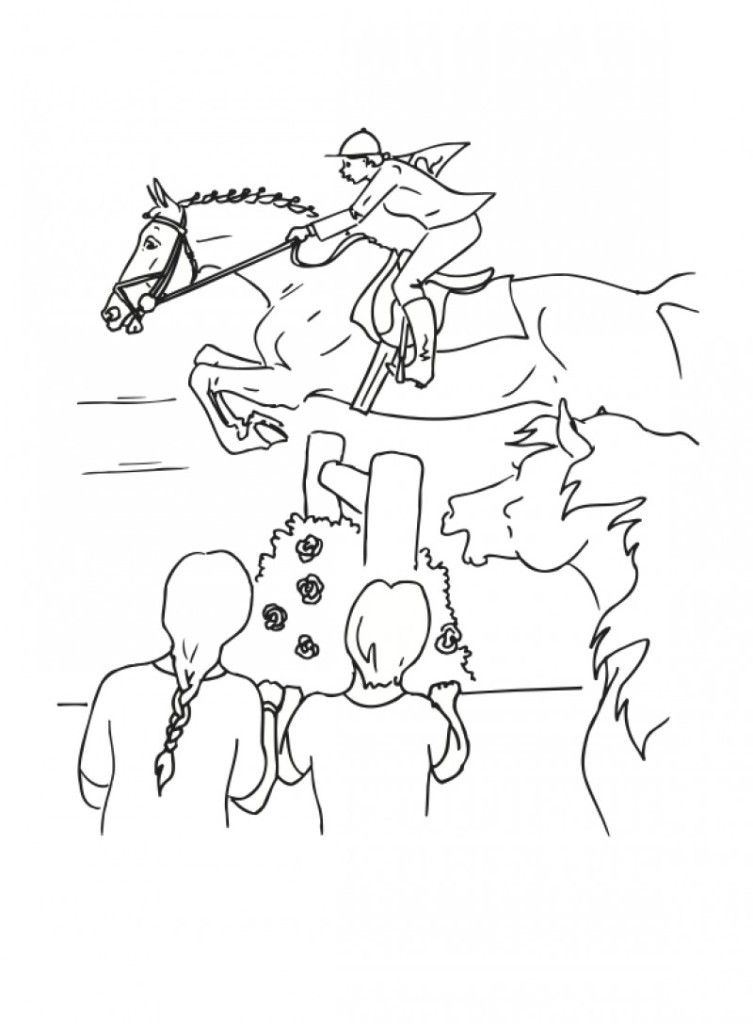 Jumping Horse Coloring Pages Clip Art Library