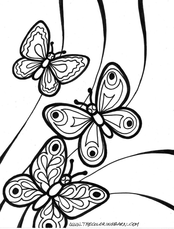 Butterfly Coloring Pages | Ladybugs, mushrooms and balloons