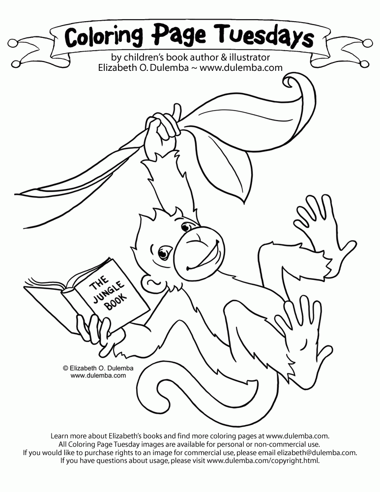  Coloring Page Tuesday - Reading Monkey
