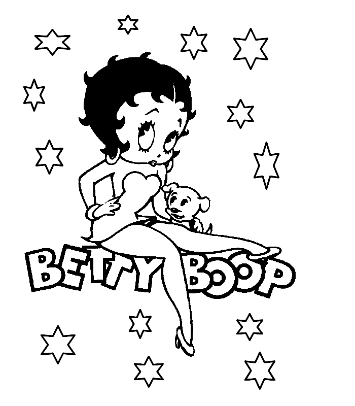 betty boop coloring birthday pages