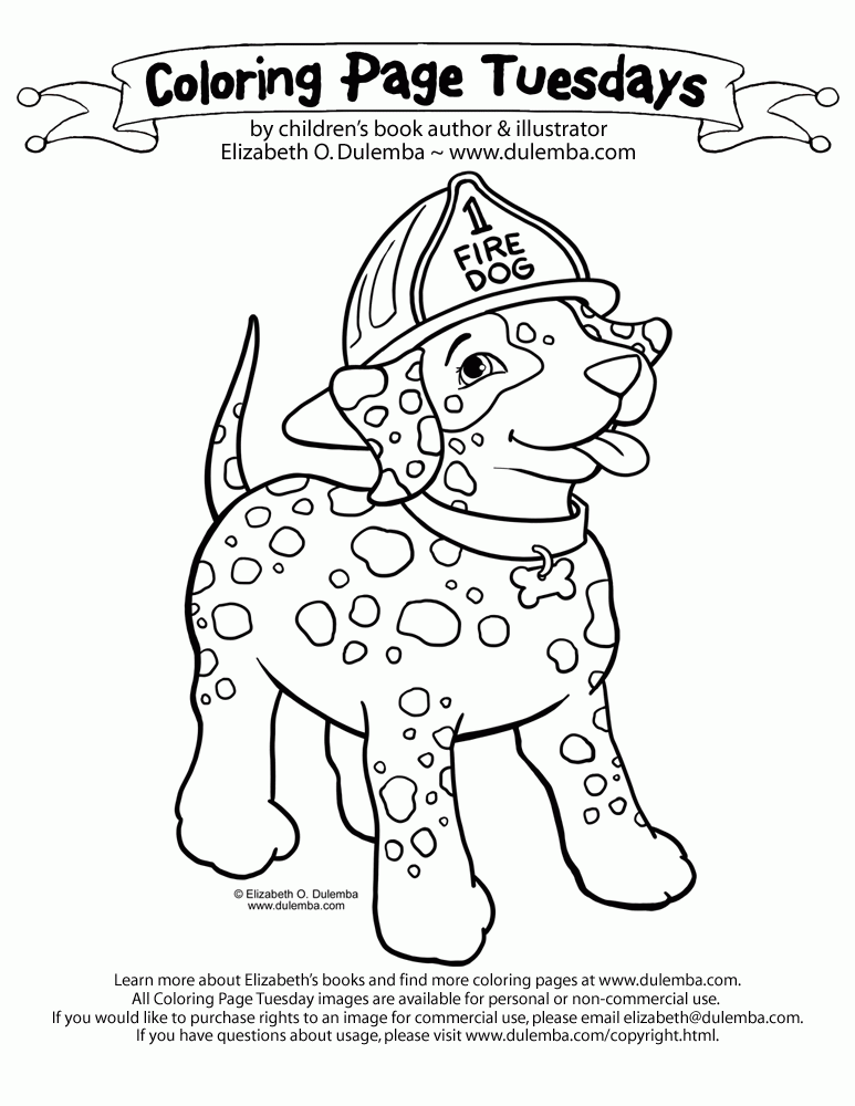  Coloring Page Tuesday - Fire Dog