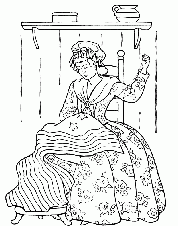 Betsy Ross Flag Coloring Pages