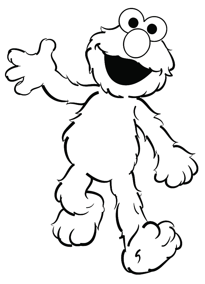 Elmo Give Greetings To Friends Coloring Page - Elmo Coloring Pages