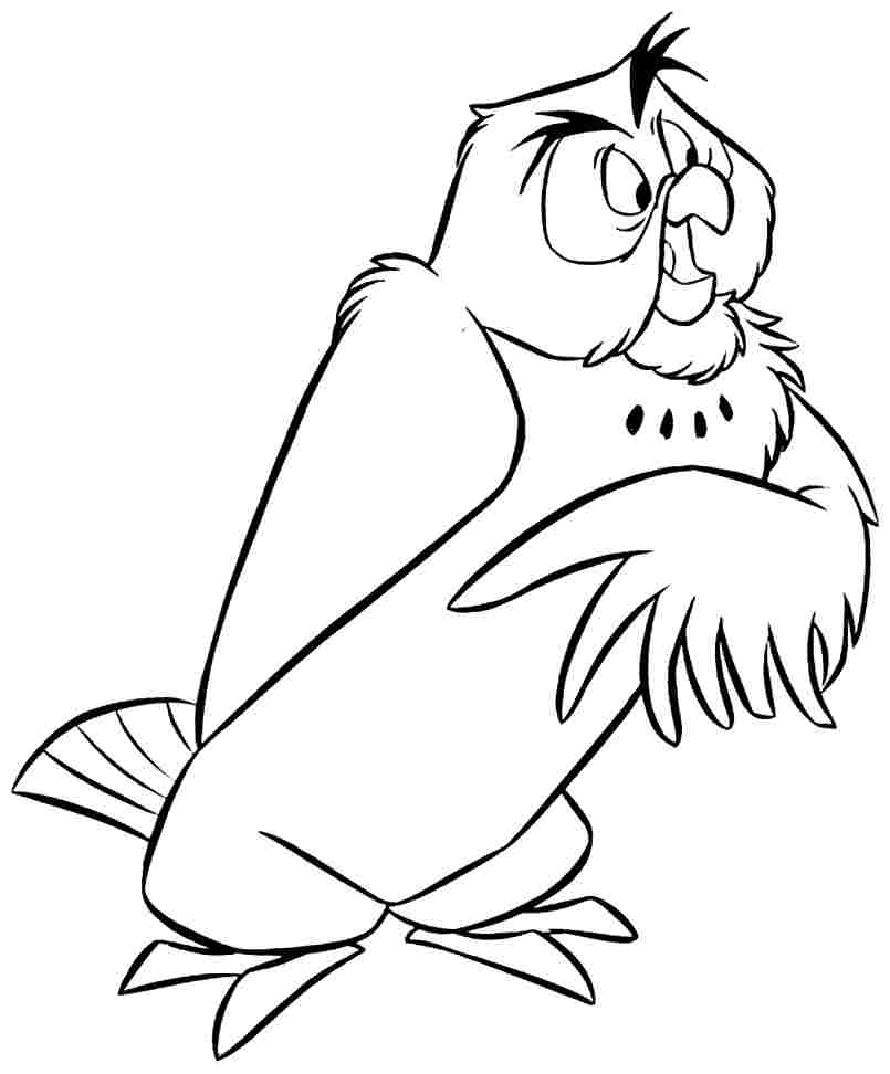 owl pooh Colouring Pages