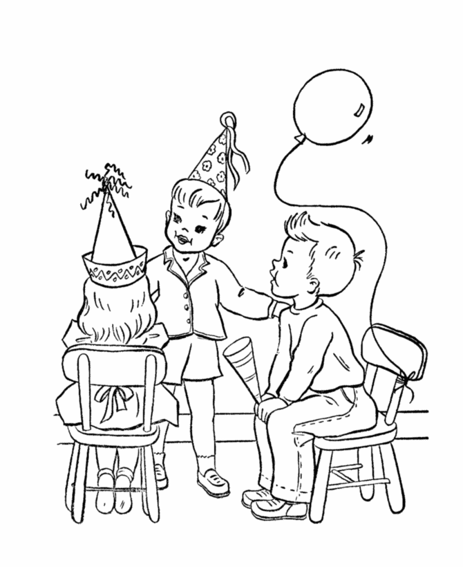 Free Birthday Party Coloring Pages Download Free Birthday Party 