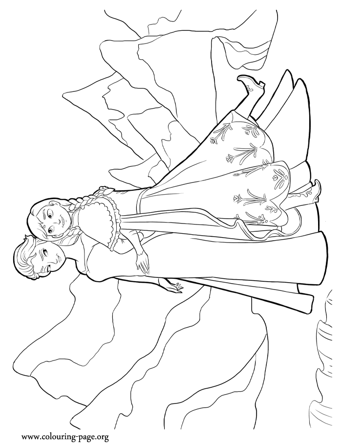 Elsa And Anna Hugging Coloring Pages Clip Art Library