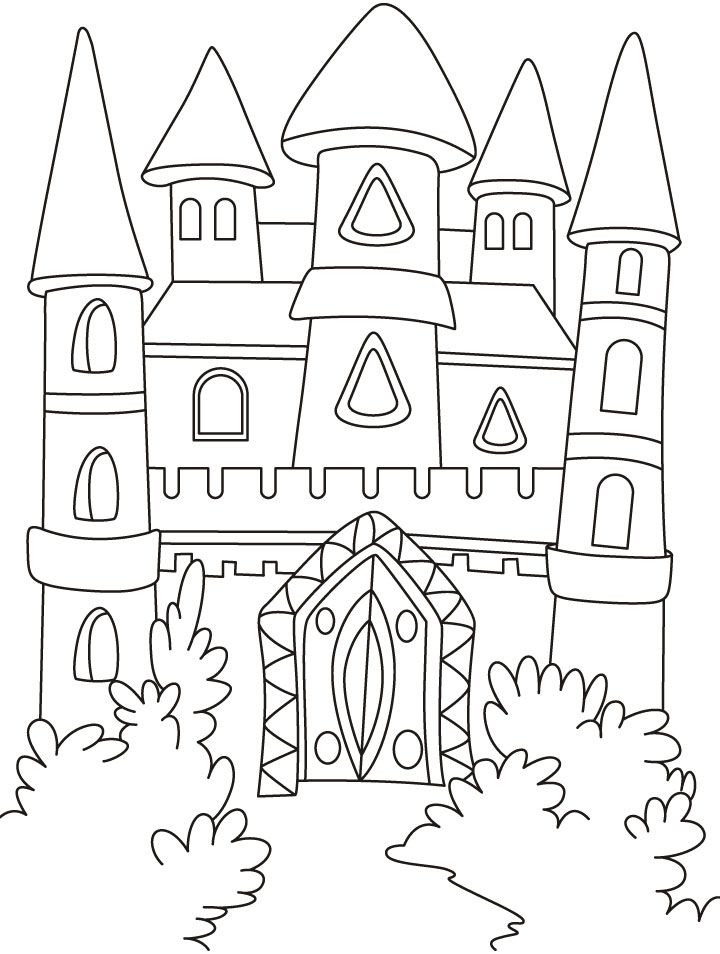 A magical castle in the forest coloring pages | Download Free