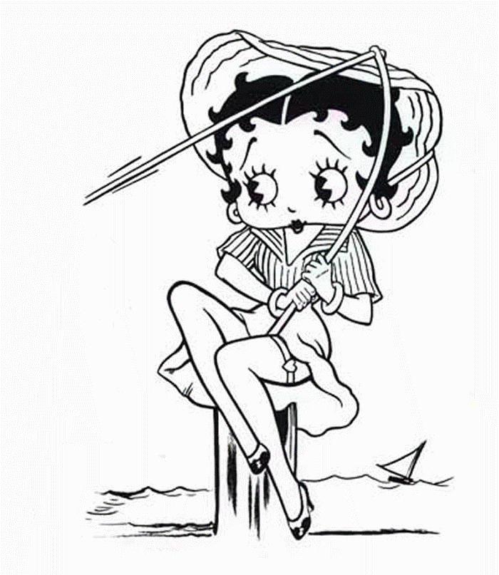 Betty Boop Fish Coloring Pages - Betty Boop Coloring Pages 