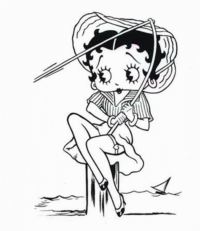 betty boop coloring pages birthday present