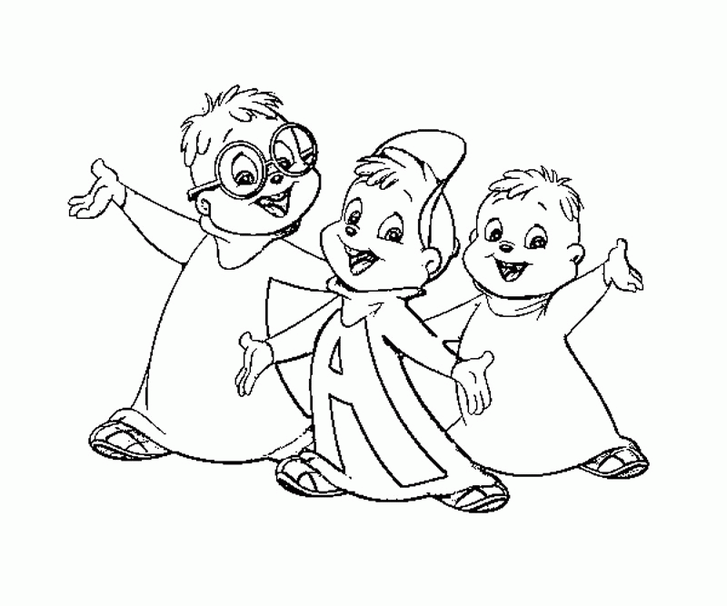 Alvin and the Chipmunks Coloring Page