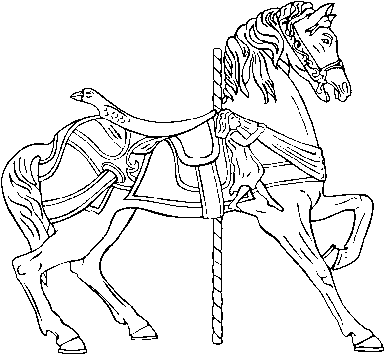 carousel horses coloring pages | Printable 