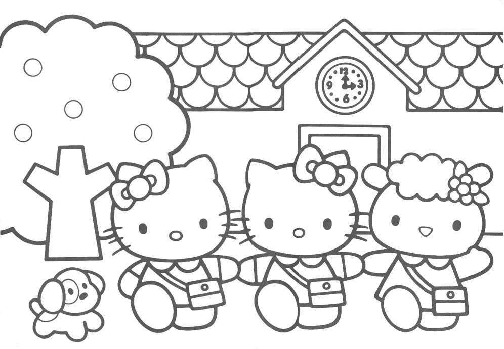  Three Hello Kitty Coloring Pages