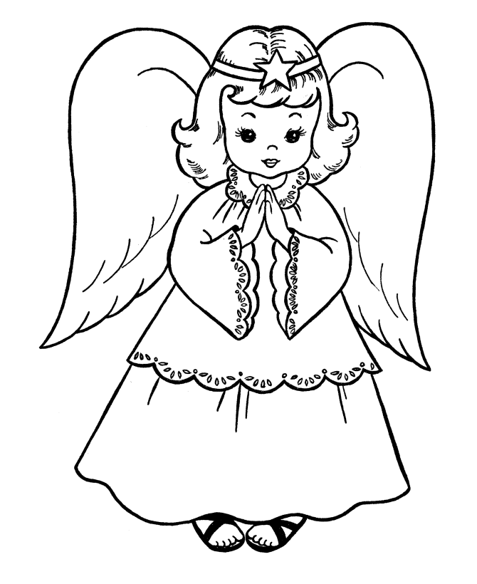 Angel Christmas Tree Ornaments Coloring Pages Free