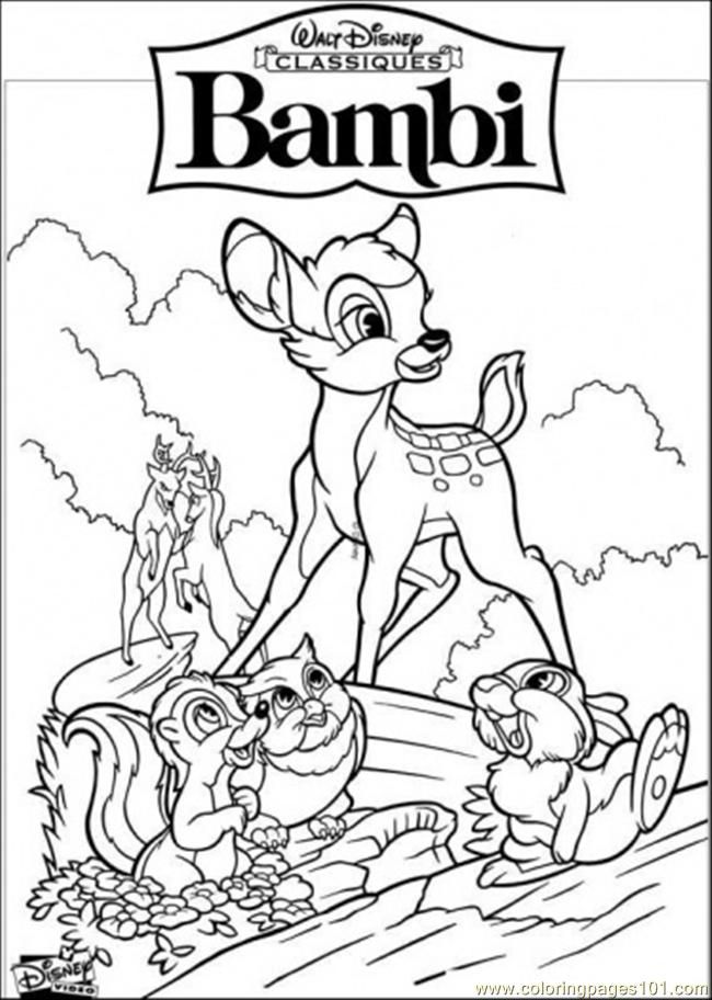 Coloring Pages Bambi Walt Disney (Cartoons  Bambi)| free printable