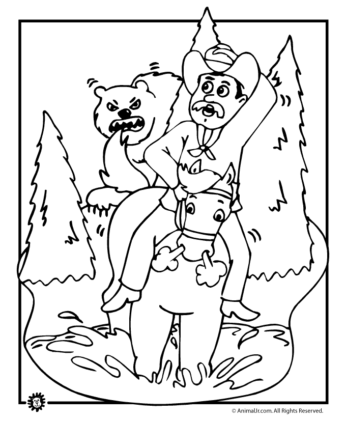 bear in woods Colouring Pages