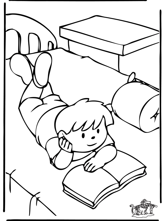 Kids Coloring Pages Children Coloring Page Reading 3