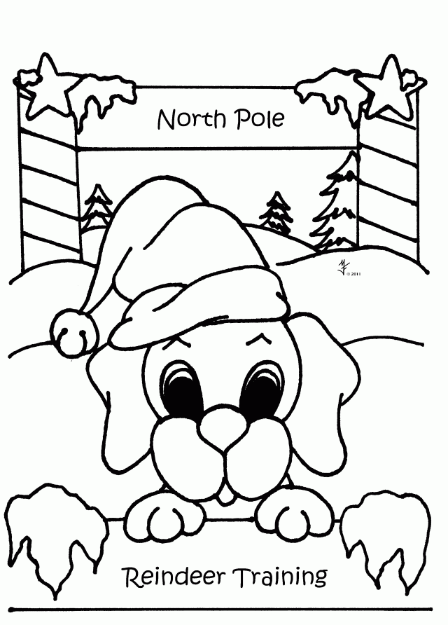 Christmas Puppy Colouring Pages  Coloring Pages Holidays