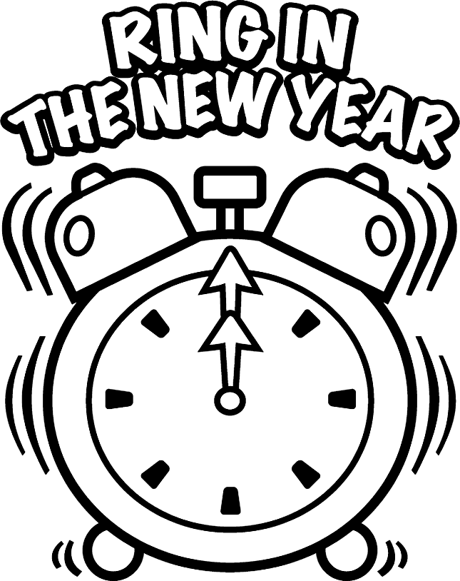 Free Happy New Year Coloring Pages, Download Free Happy New Year