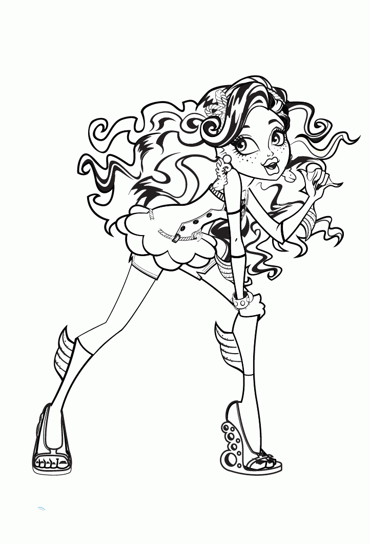 Monster High Lagoona Blue Coloring Pages - Monster High Coloring