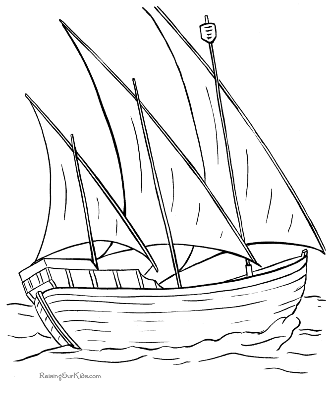 Columbus ship Nina - Boat coloring