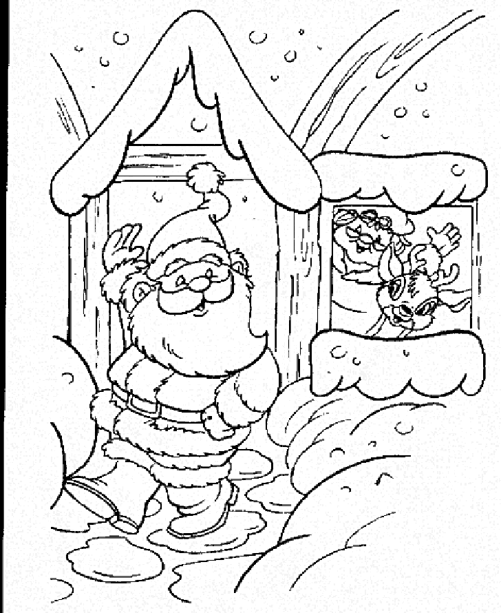 Santa Claus House of Christmas Coloring Page for Kids � Christmas