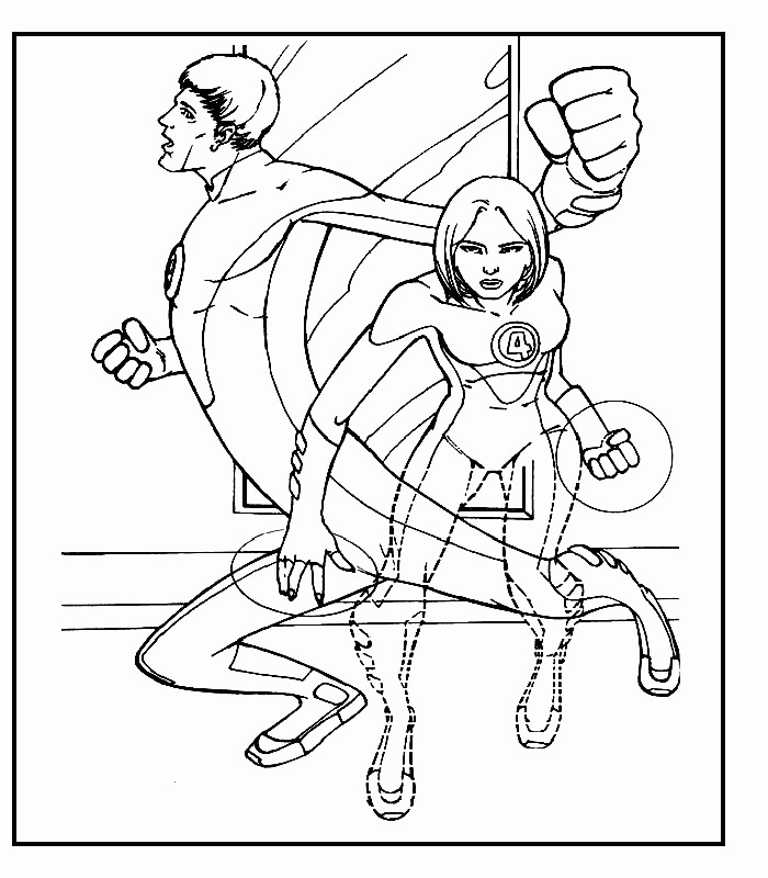 Coloring Page - Fantastic four coloring Page