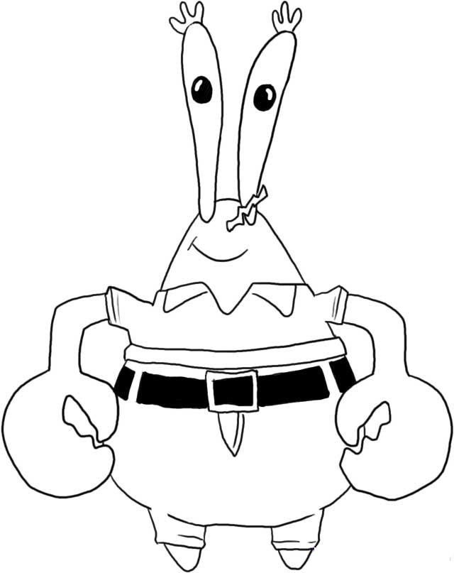 Mr.Krabs Spongebob Coloring Page for Kids - Nickelodeon Coloring