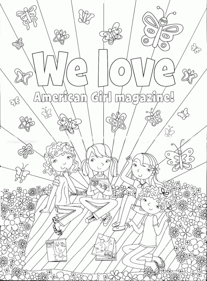 American Girl Doll Coloring Page Kids 