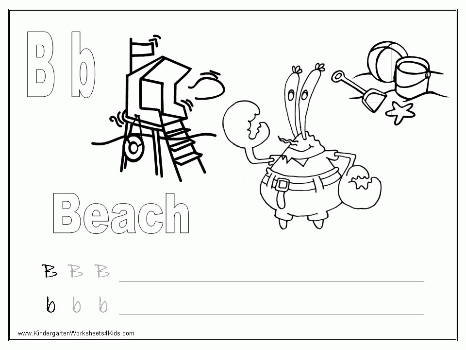 trace the letter B Colouring Pages