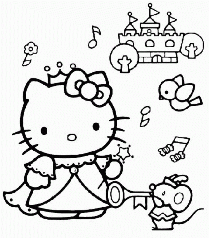 Princess Coloring Pages Hello Kitty | Online Coloring Pages