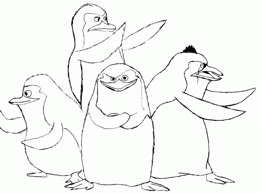 Penguins Of Madagascar Colouring Clip Art Library