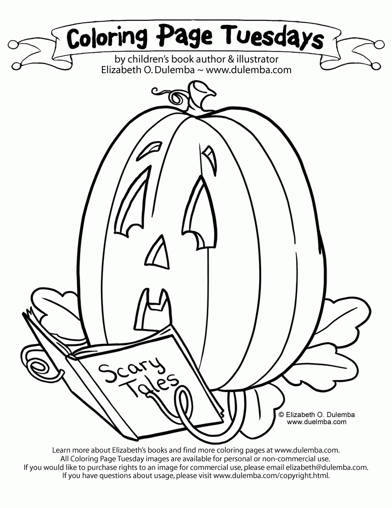  Coloring Page Tuesday - Scaredy pumpkin and GIVEAWAY!
