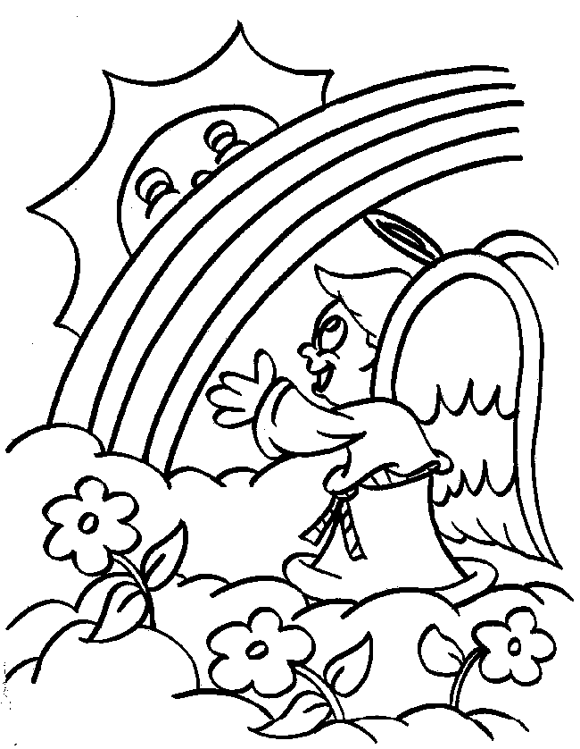 Coloring Page - Christmas angel coloring Page