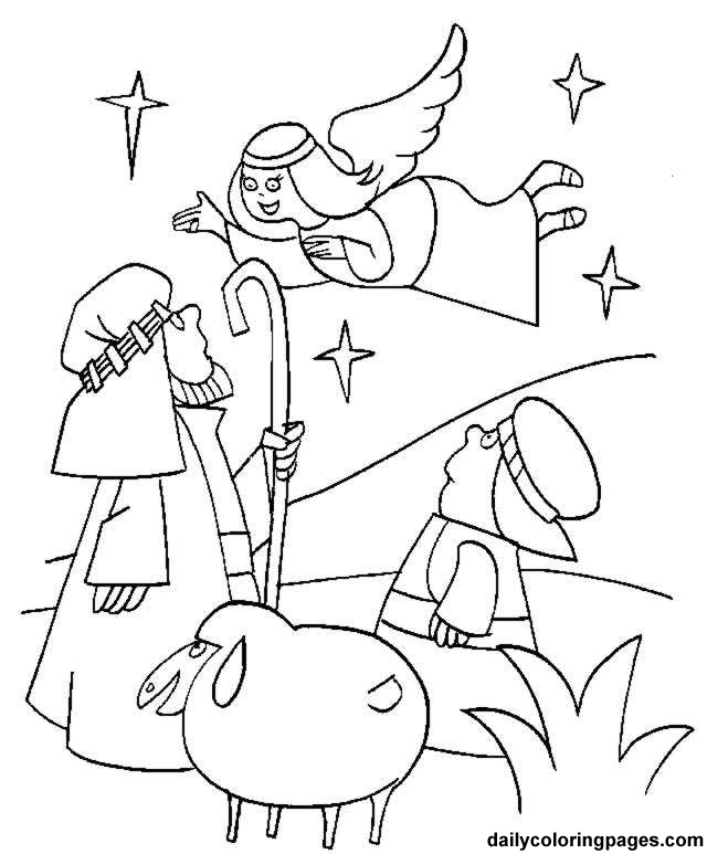 Shepherds Nativity Coloring Page | Free Printable Coloring Pages