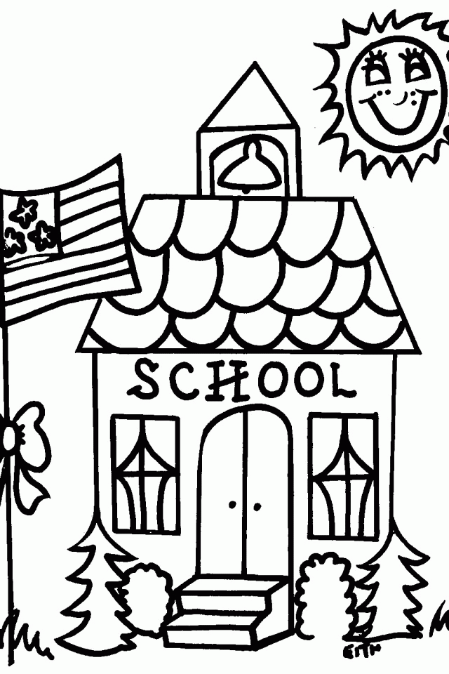 School House Coloring Page | download | Free Printable Coloring Pages