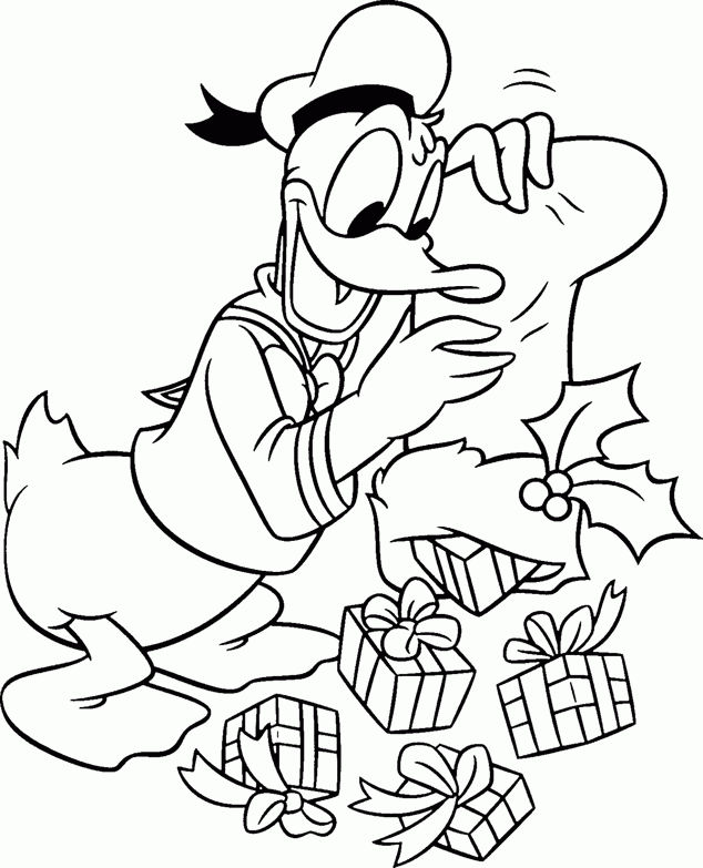 Download Donal Duck And Presents Coloring Pages Of Christmas
