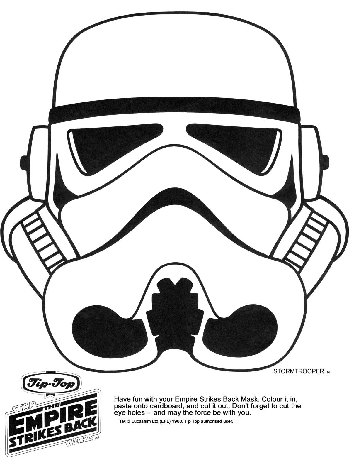 Printable star wars stormtrooper coloring page. 