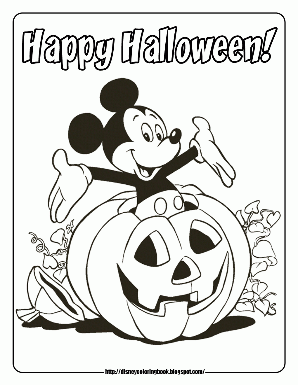 Halloween Coloring Pages Disney Free